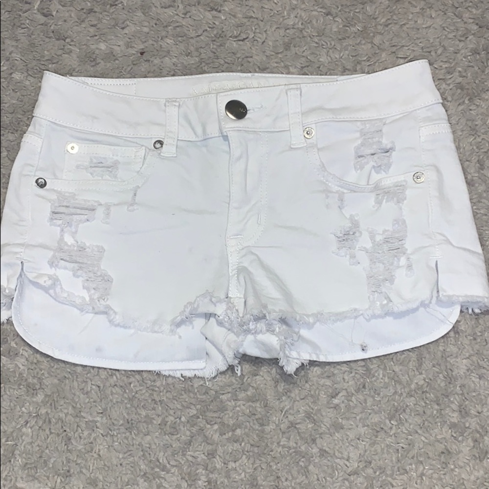 White American Eagle Jean Shorts.